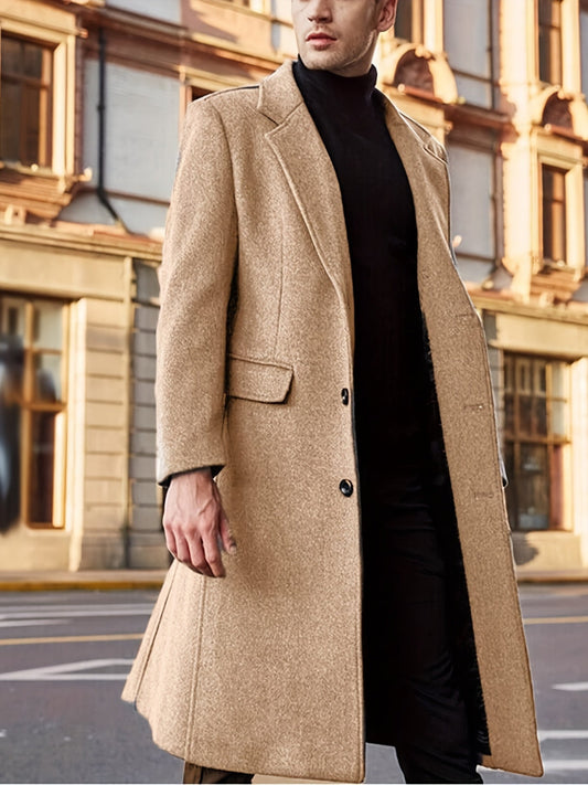 Men's Warm Trench Coat for Semi-Formal Business | Ideal for Autumn/Winter